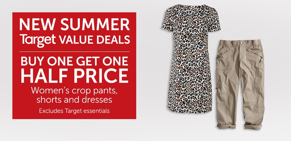 New Summer Taget Value Deals. Amazing Deals on Women's crop pants, shorts and dresses.