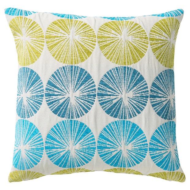 Juno Chenille Jacquard Weave Cushion - Blue + Green Juno Chenille Jacquard Weave Cushion - Blue + Green