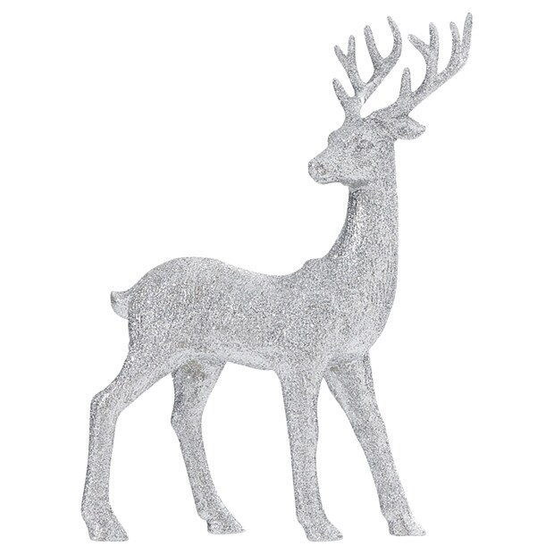 Large Standing Glitter Reindeer - Silver Large Standing Glitter Reindeer - Silver