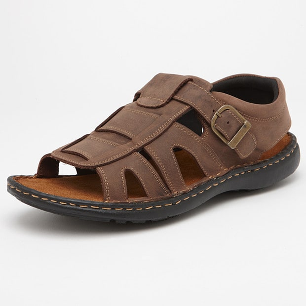 Mens' Roman Leather Buckle Sandal - Brown | Target Australia