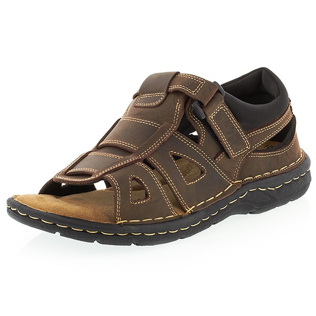 Cassius Men's Leather Sandal - Brown | Target Australia