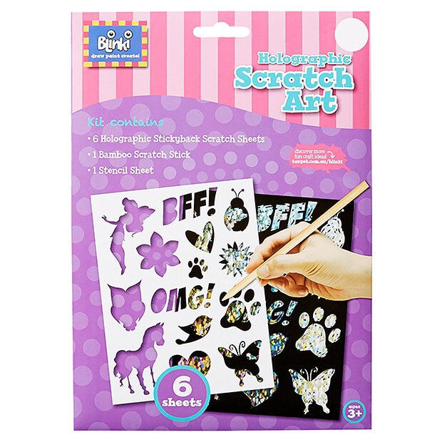 Blinki Holographic Scratch Art 6 sheets Target Australia