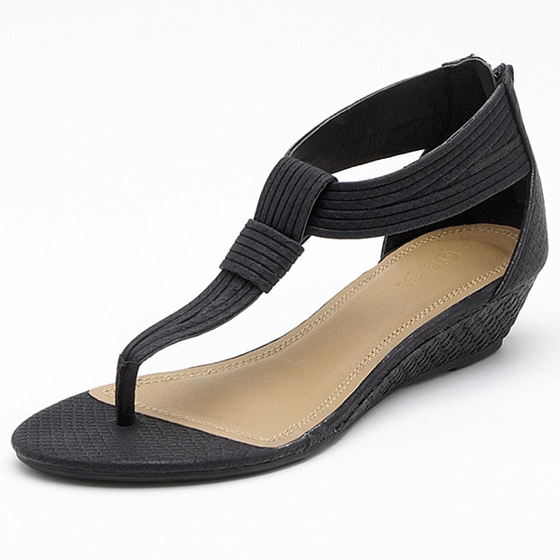 Tropic Strappy Low Wedge Sandal - Black | Target Australia