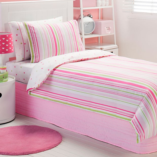 Bailey Stripe Quilt Cover Set Pink Target Australia