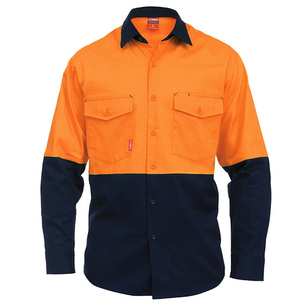 Stubbies Spliced Drill LS Work Shirt- Orange | Target Australia