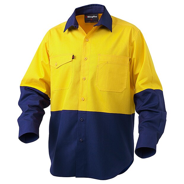 King Gee LS Work Cool Shirt- Yellow | Target Australia