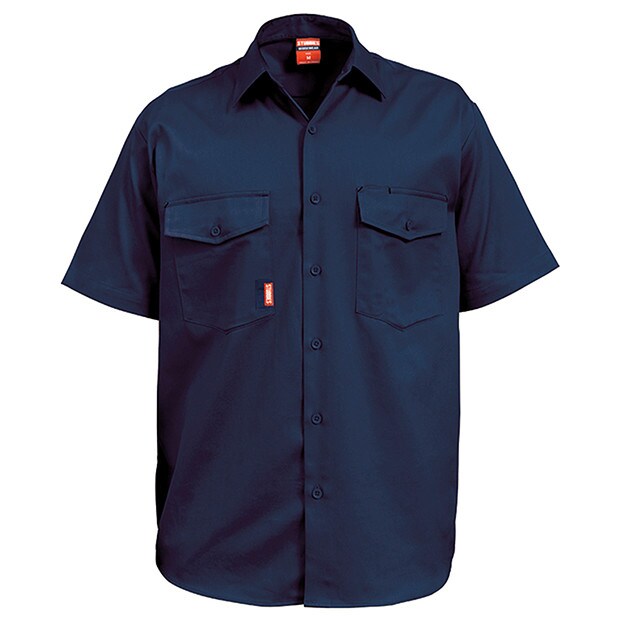 Stubbies SS Drill Work Shirt-Navy Blue | Target Australia