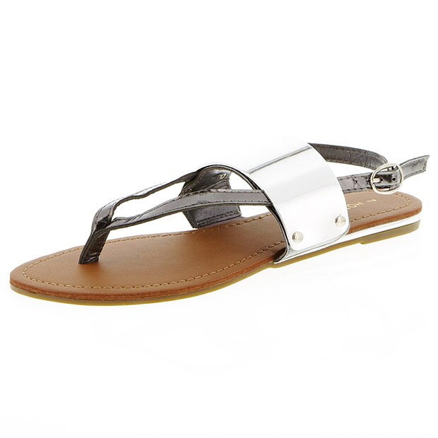 Desi Flat Thong Sandals - Pewter | Target Australia