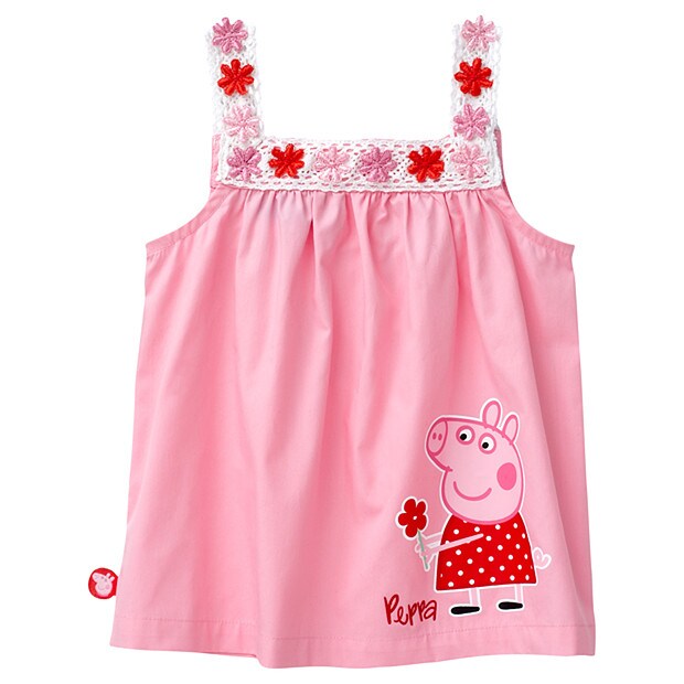 Peppa Pig Lace Trim Top - Pink Peppa Pig Lace Trim Top - Pink