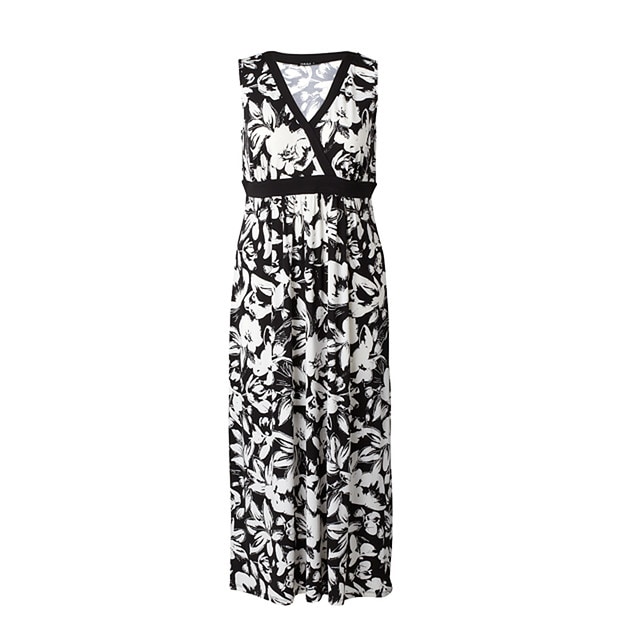 MODA Floral Maxi Dress - Black  White