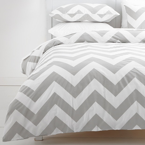 Coby Quilt Cover Set - Grey/White | Target Australia