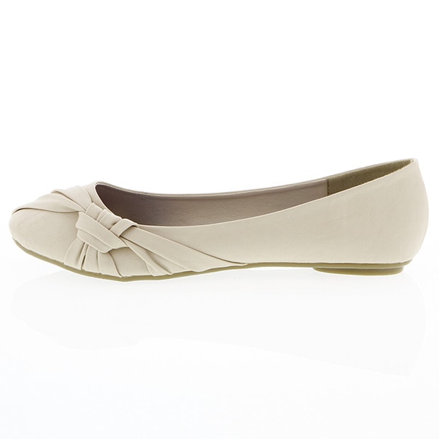 Toastie Bow Trim Ballet Flats - Beige