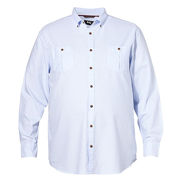 Men's Mr Big Long Sleeve Plain Oxford Shirt Blue Target Australia