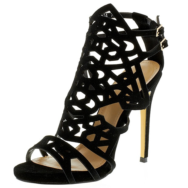 target black strappy heels