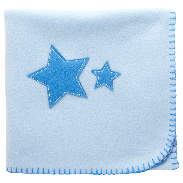 Polar Fleece Baby Blanket- Blue Stars Polar Fleece Baby Blanket- Blue Stars