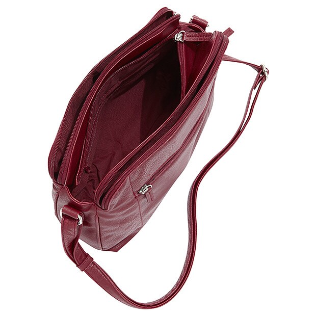 Cross Body 3 Compartment Bag - Red