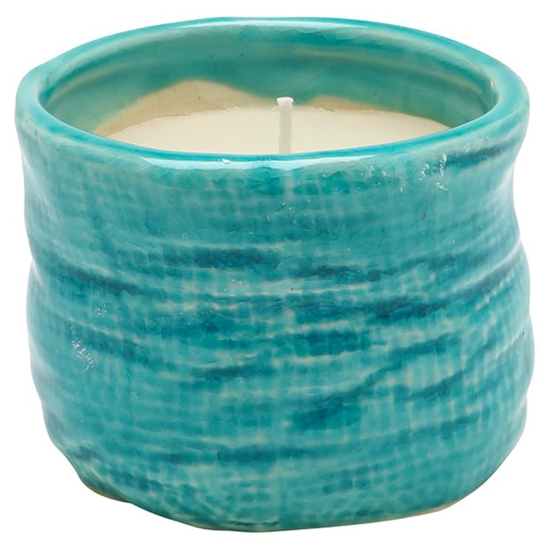 Citronella Candle In Glazed Pot - Blue Citronella Candle In Glazed Pot - Blue