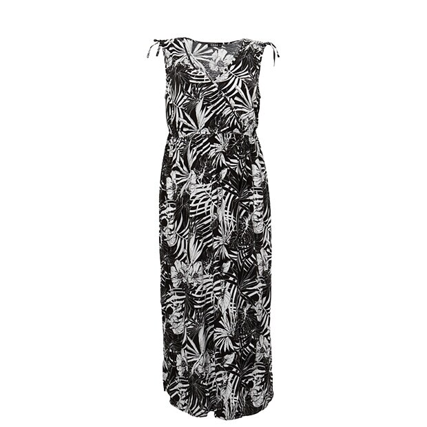 MODA Palm Print Maxi Dress