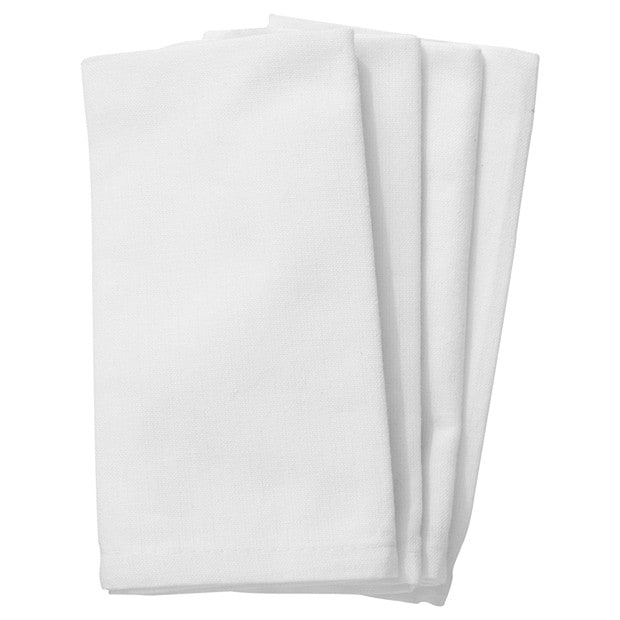 4 Pack Napkins - White 4 Pack Napkins - White