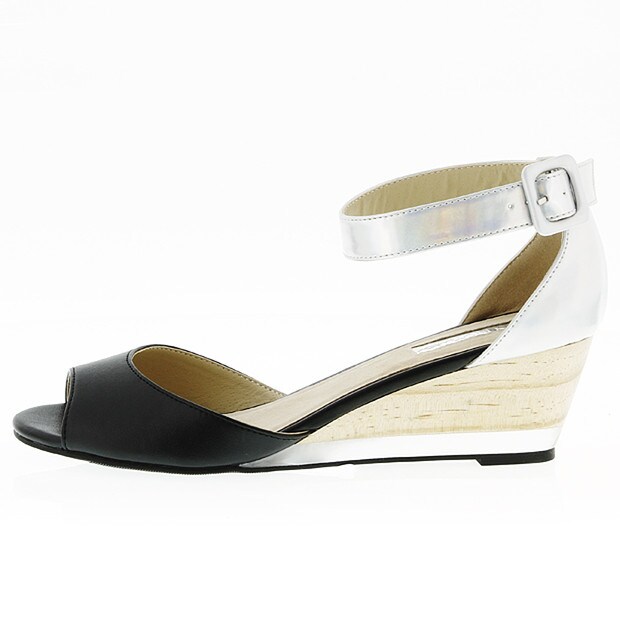 Edie Peep-Toe Low Wedge Sandals - Black | Target Australia