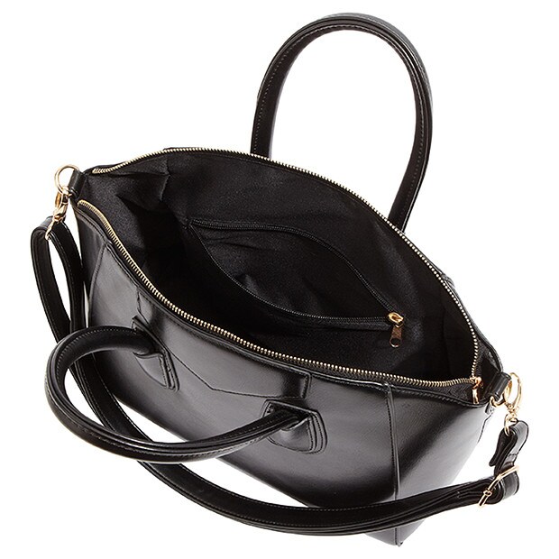 Cara Top Handle Gusset Tote Black Target Australia