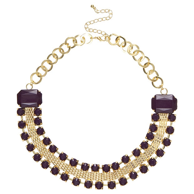 Purple Stone Mesh Necklace Purple Stone Mesh Necklace
