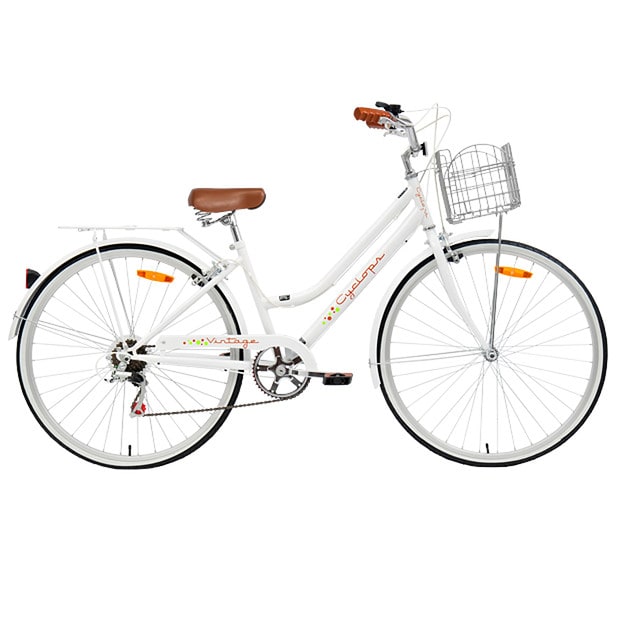 Cyclops Women's Vintage Bike 66cm - White | Target Australia