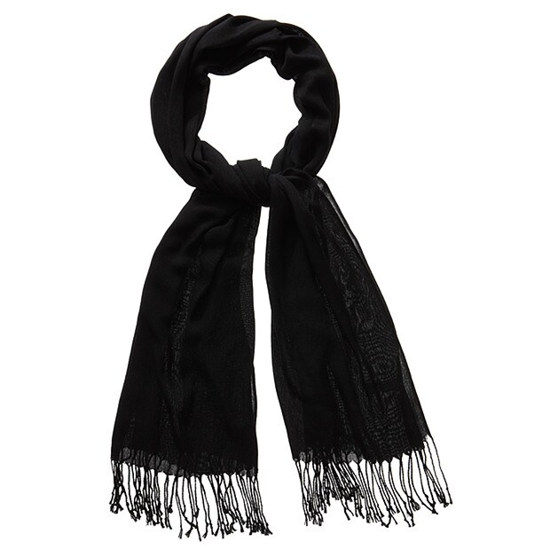 Women's Basic Woven Scarf - Black Women's Basic Woven Scarf - Black