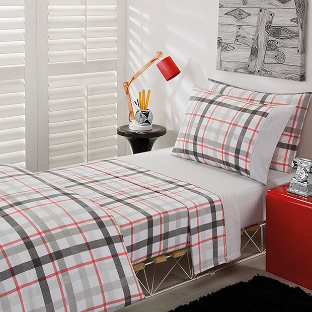 Joshua Check Flannelette Sheet Set Multi Target Australia