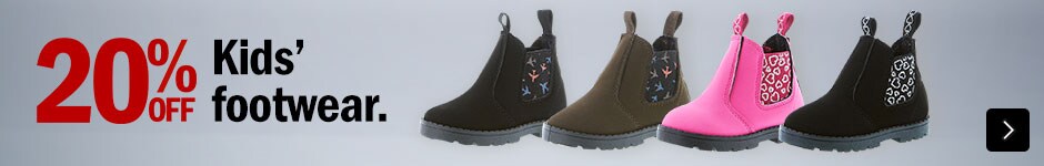 20% Off kids' footwear 20% Off kids' footwear