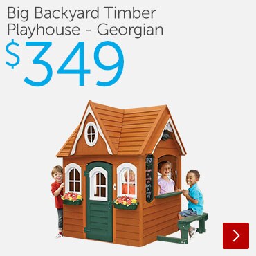 Big Backyard Timber Playhouse - Georgian $349. Big Backyard Timber Playhouse - Georgian $349.