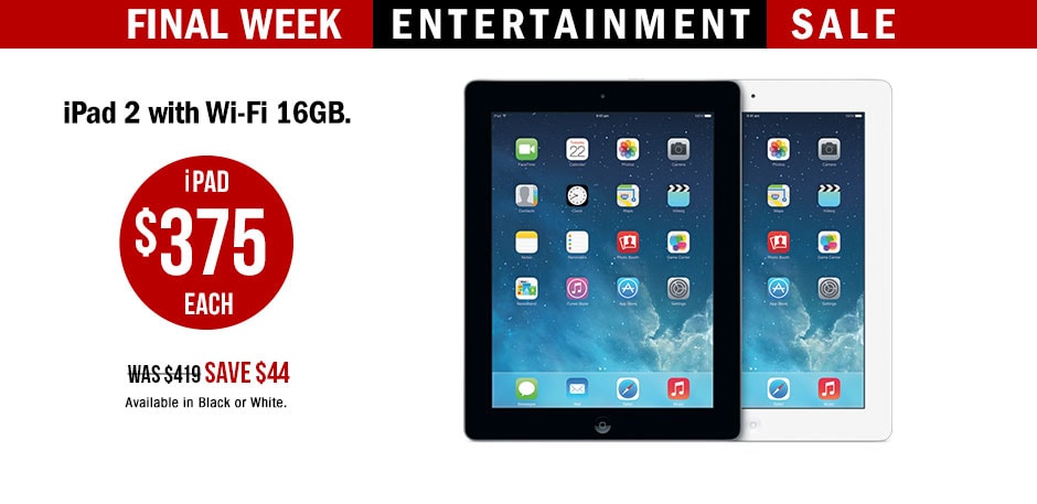 iPad 2 375 EACH. SAVE 44.