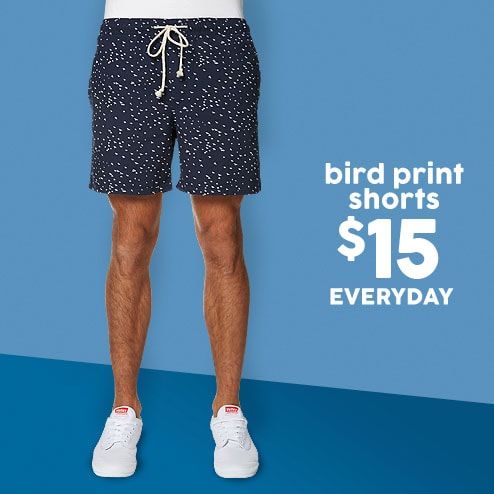 Bird print shorts - $15 Shop Now