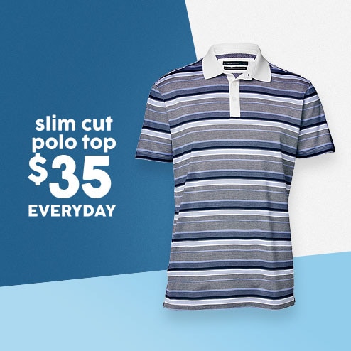 Slim cut stripe polo top - $35 Shop Now