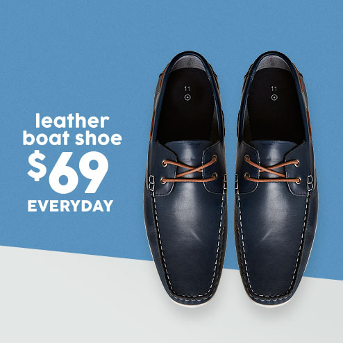 Navy leather boat shoe $69 Shop Now
