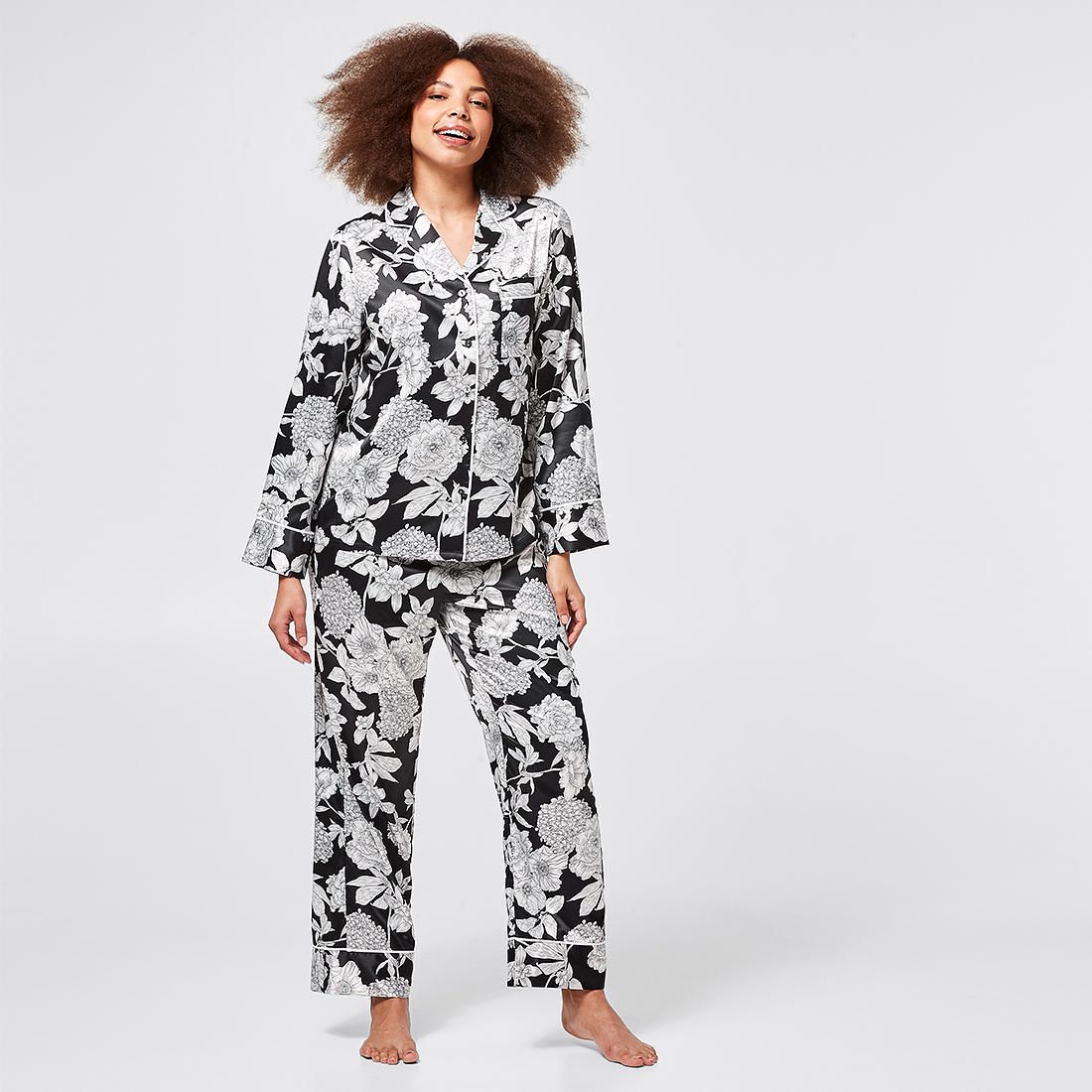 black floral pyjamas