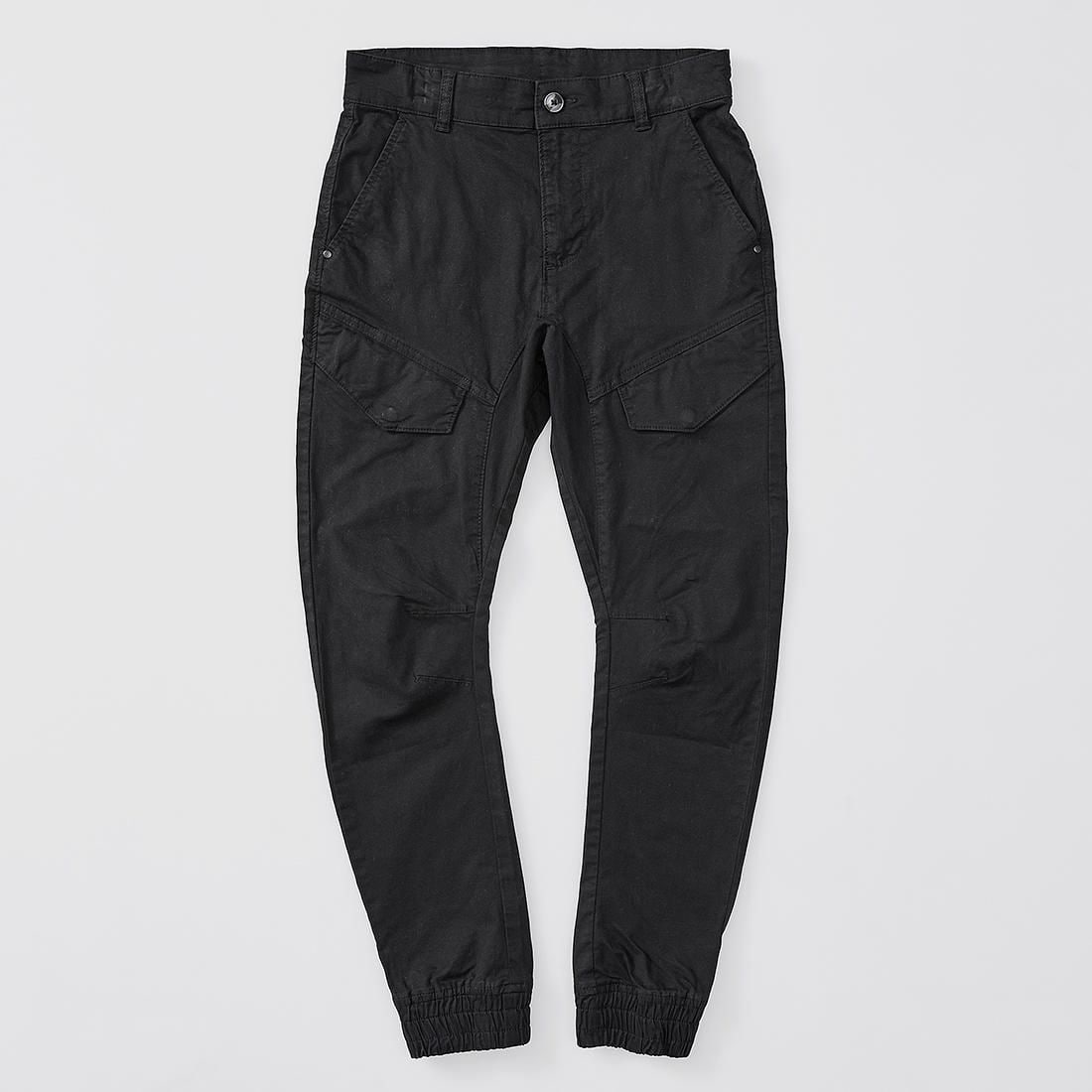 black cargo pants cuffed