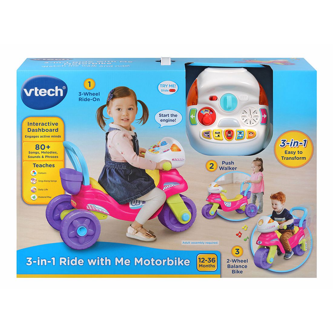 vtech 3 in 1 ride with me motorbike