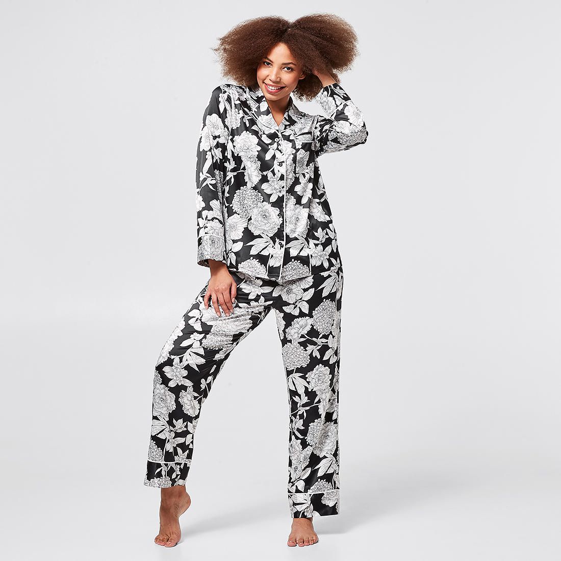 black floral pyjamas