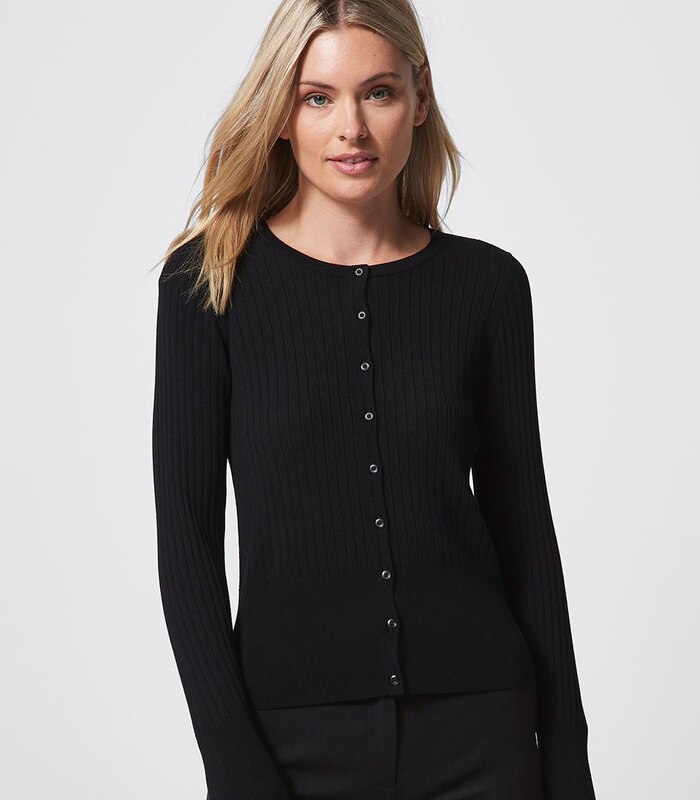 Preview Ribbed Crew Neck Cardigan | Target Australia