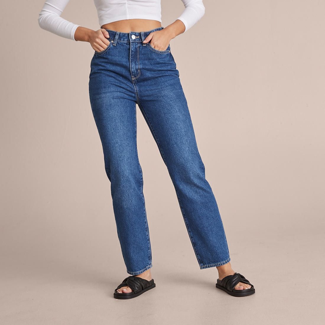 Lily Loves High Rise Straight Leg Jeans 