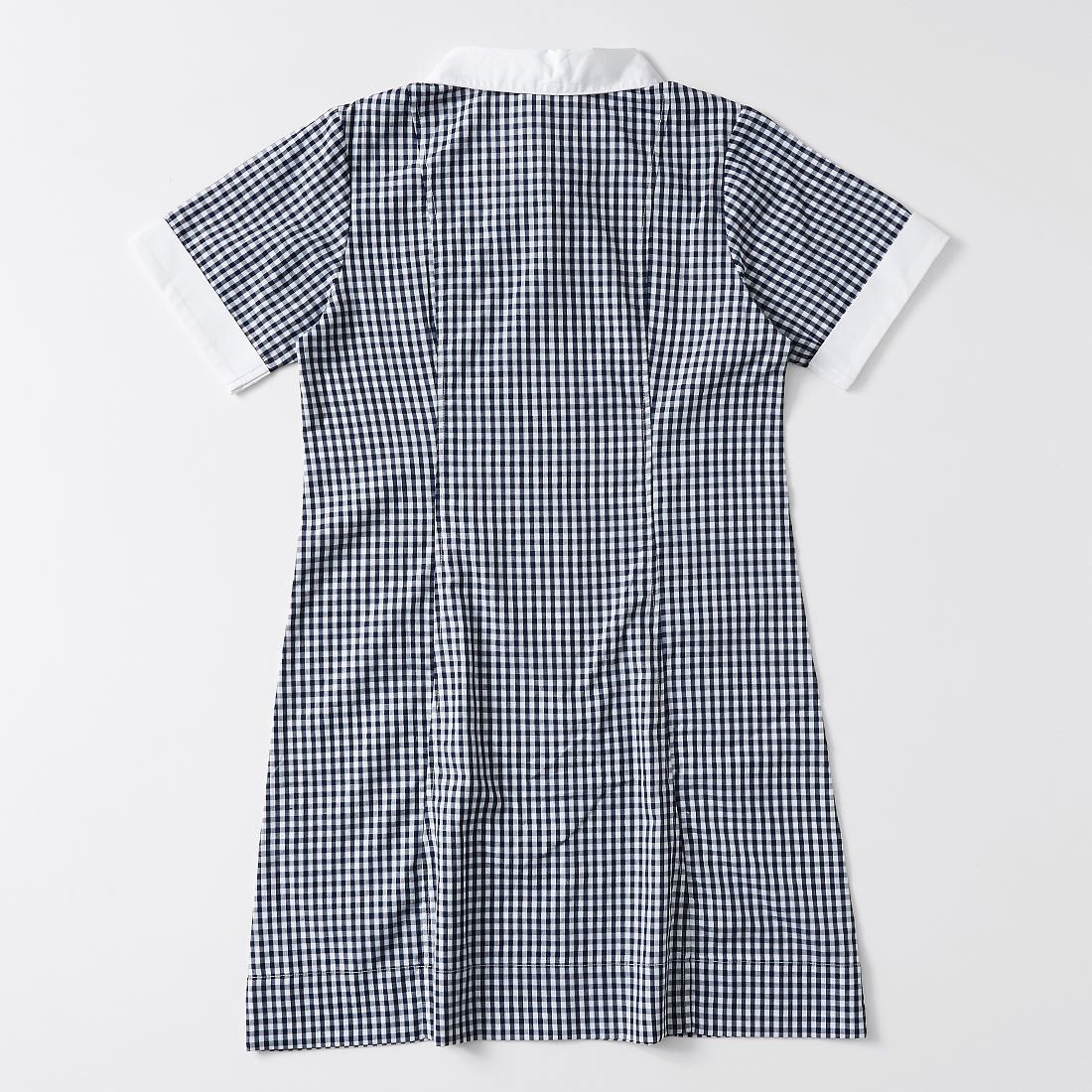 dark blue gingham school dress