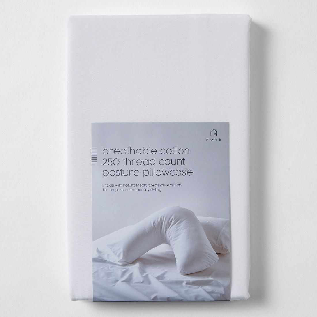 250 Thread Count Cotton Posture Pillowcase - White