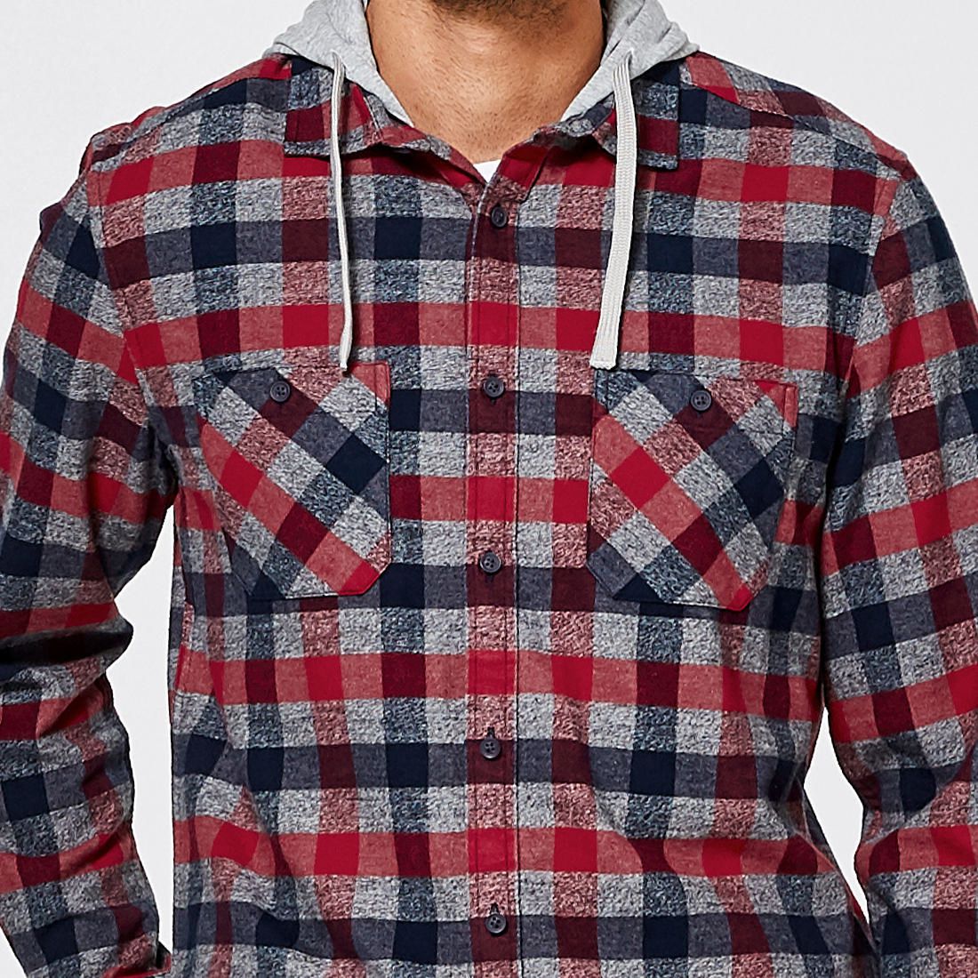 flannelette shirt with hood