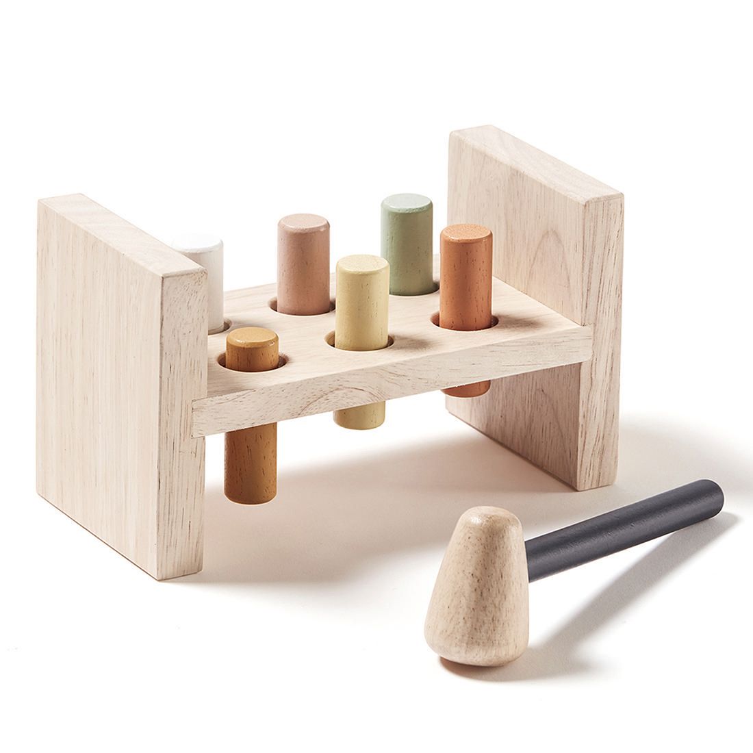 wooden hammer and pegs