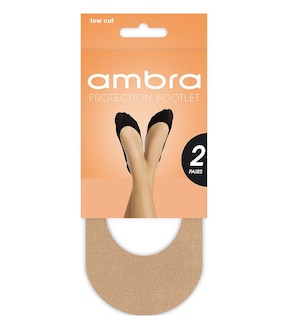 Ambra 2 Pack Foot Protection Footlet Tights - Natural