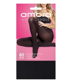 Ambra 1 Pack 80 Denier Matte Opaque Tights - Black