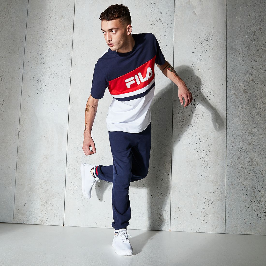 men wearing filas