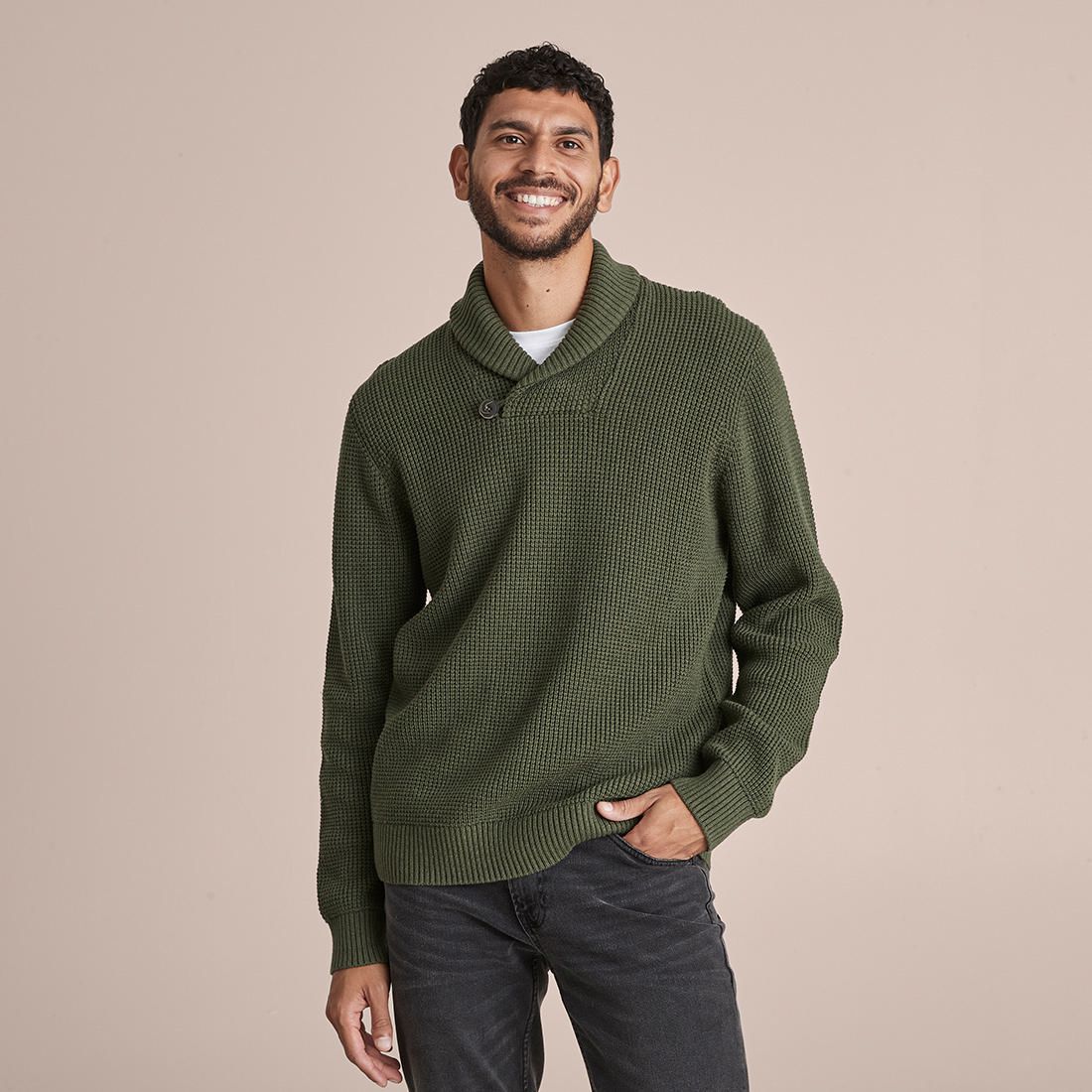 Waffle Shawl Neck Knit Jumper | Target 