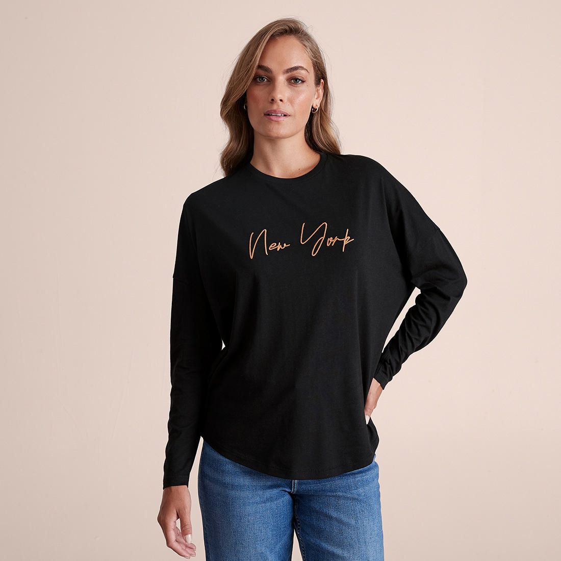 Addison Embroidered Long Sleeve T-Shirt 